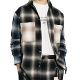 Camicia con tasca sul petto a quadri in nero Song for the mute - uomo 