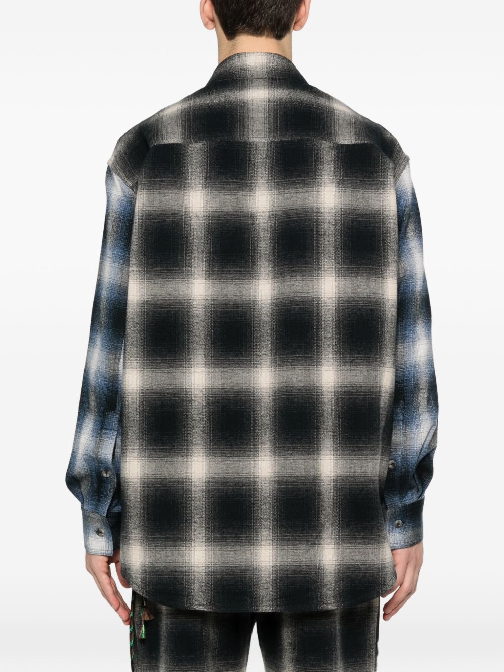 Camicia con tasca sul petto a quadri in nero Song for the mute - uomo 