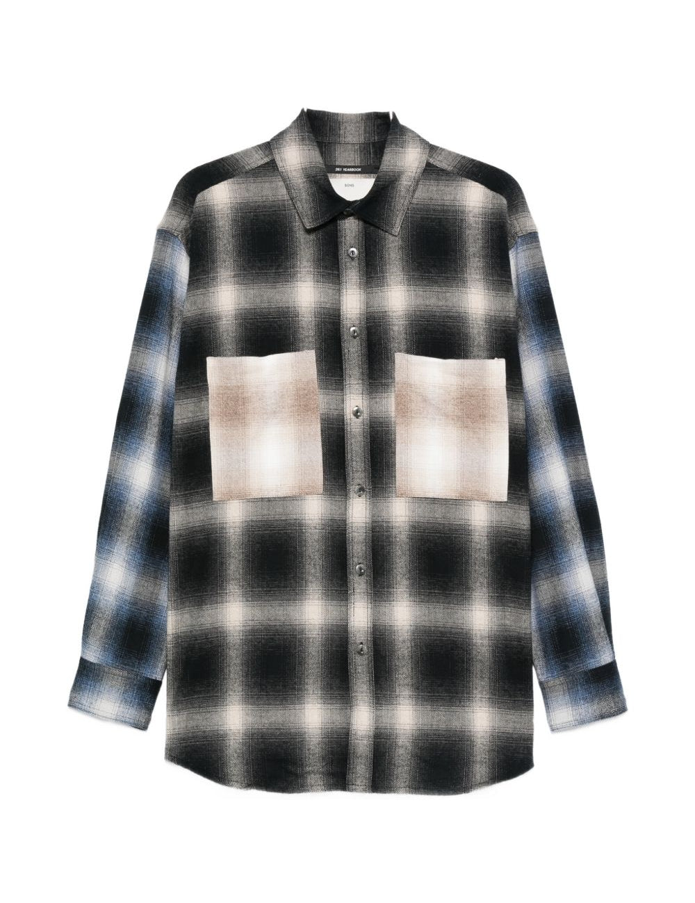 Camicia con tasca sul petto a quadri in nero Song for the mute - uomo 