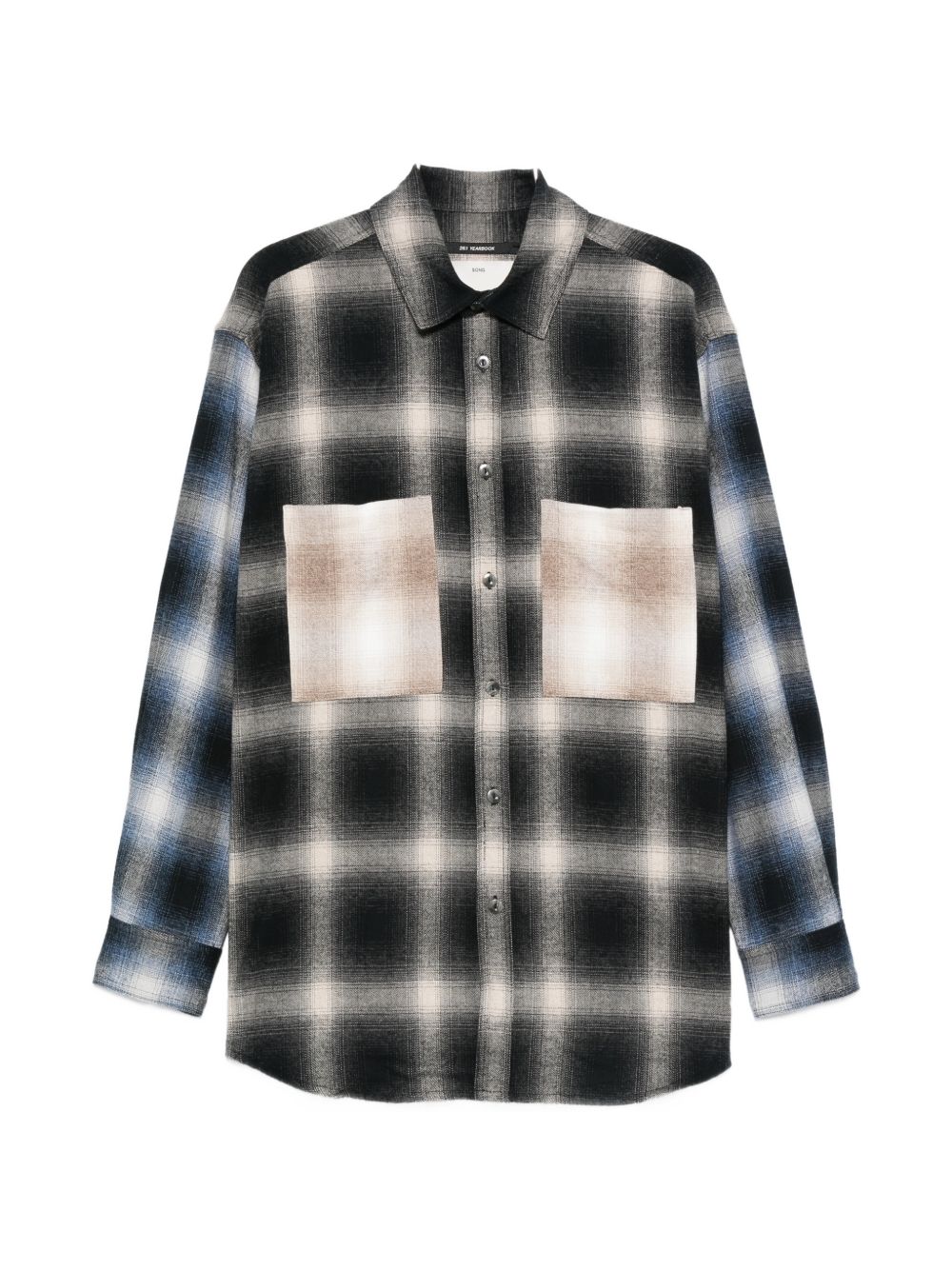 Camicia con tasca sul petto a quadri in nero Song for the mute - uomo 