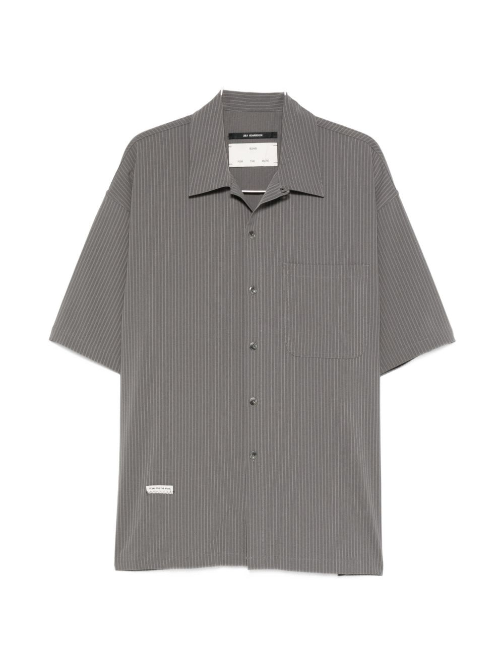 Camicia con taschino sul petto a fantasia gessata in grigio Song for the mute - uomo 