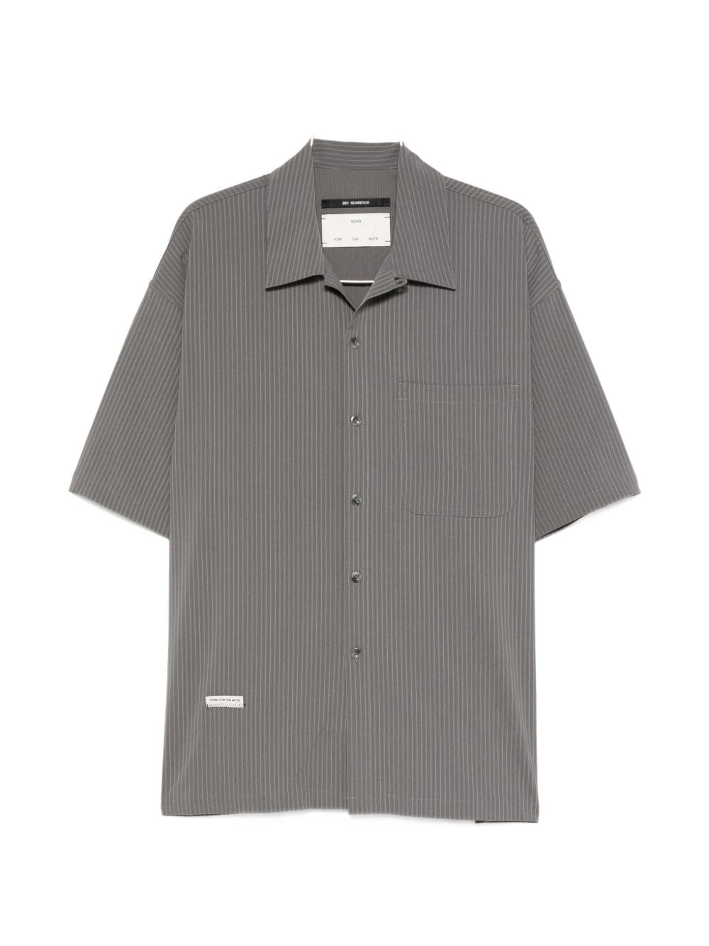 Camicia con taschino sul petto a fantasia gessata in grigio Song for the mute - uomo 