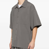 Camicia con taschino sul petto a fantasia gessata in grigio Song for the mute - uomo 