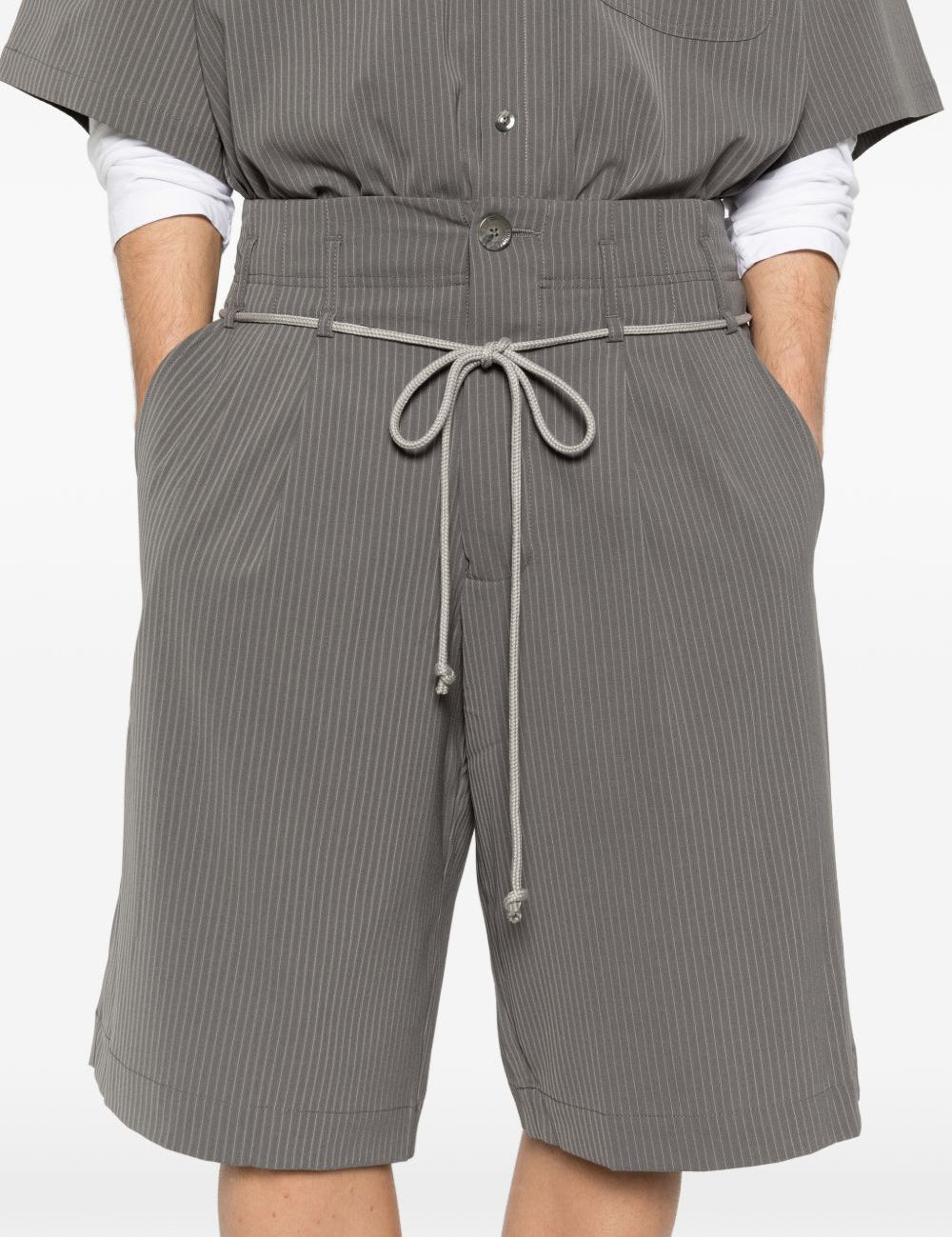 Pantaloncini con coulisse a righe in grigio Song for the mute - uomo 