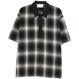 Polo a maniche corte con motivo a quadri in nero Song for the mute - uomo 