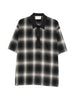 Short-sleeved polo shirt with plaid pattern in black Song for the mute - men