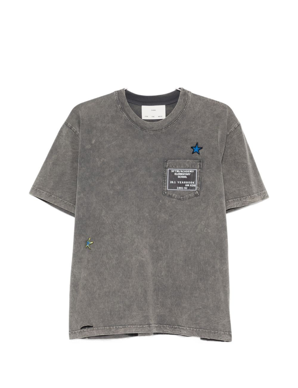 T-shirt con tasca a petto in grigio Song for the mute - uomo 