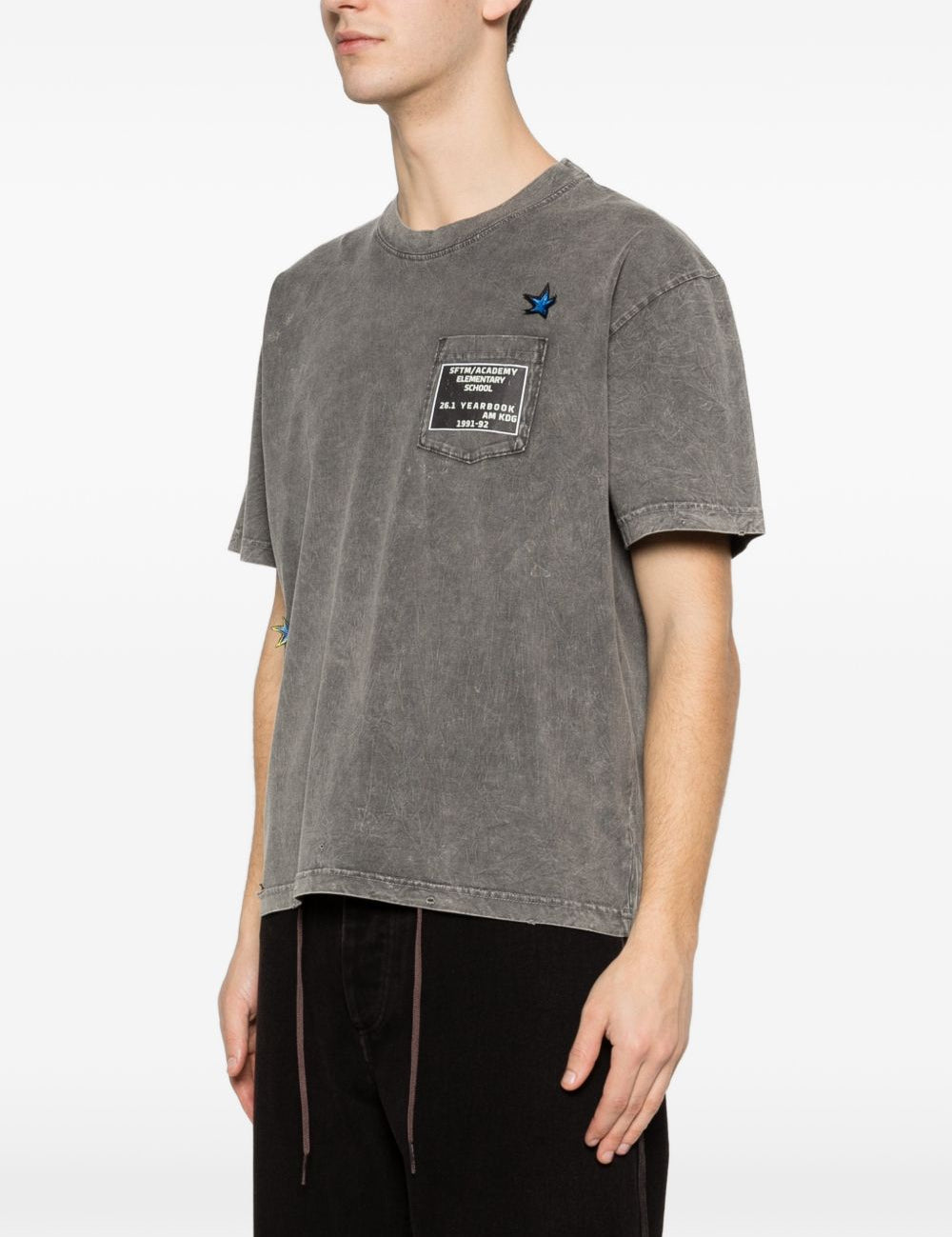 T-shirt con tasca a petto in grigio Song for the mute - uomo 