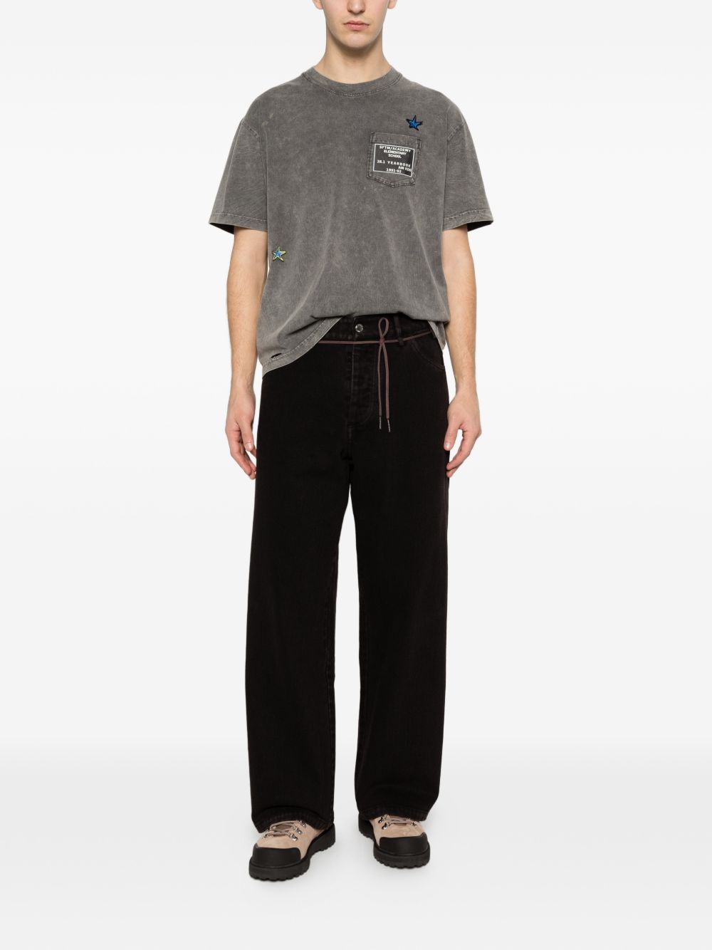T-shirt con tasca a petto in grigio Song for the mute - uomo 