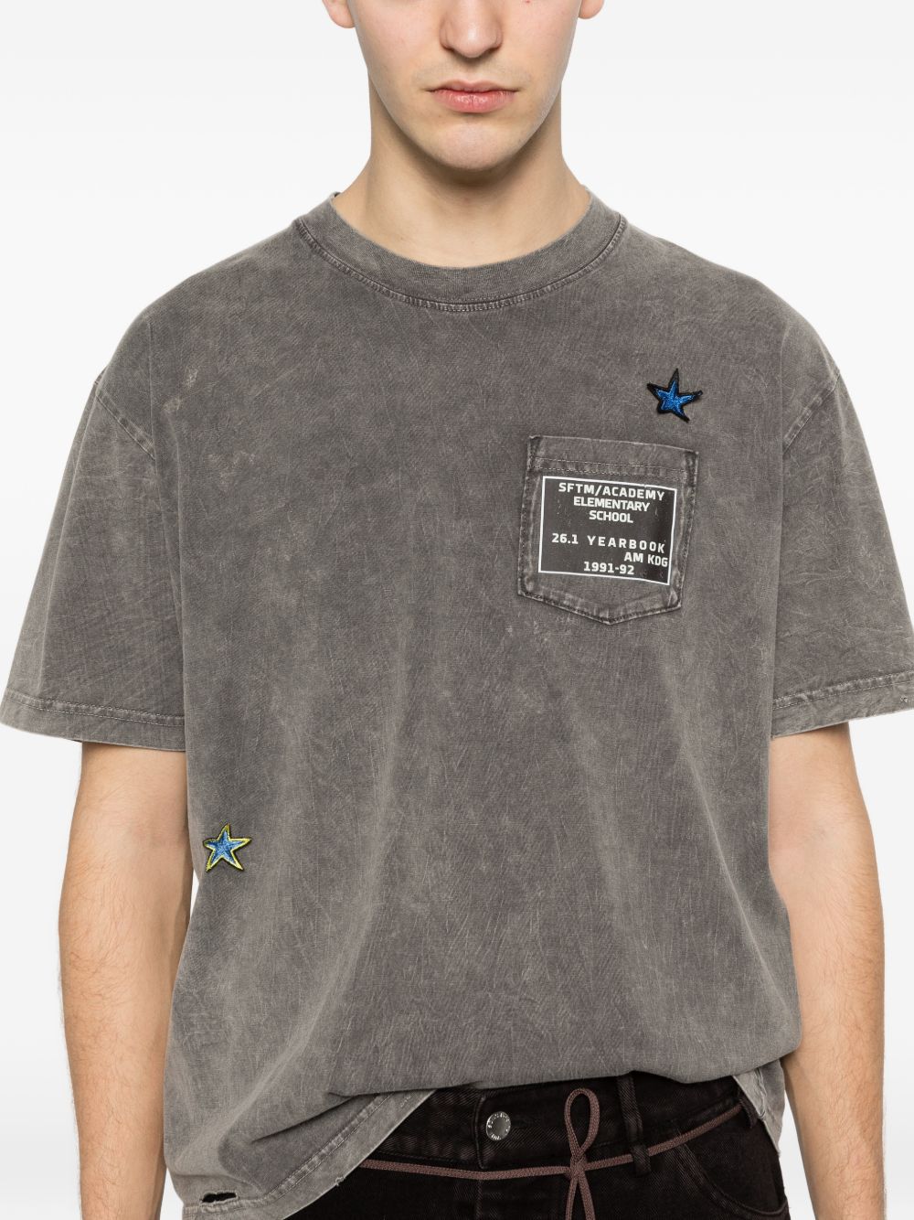 T-shirt con tasca a petto in grigio Song for the mute - uomo 