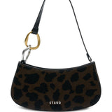 Borsa a spalla Ollie mini in stampa leopardata Staud - donna 