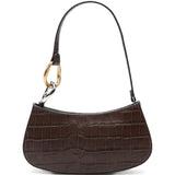 Borsa a spalla Ollie in stampa cocco marrone Staud - donna 