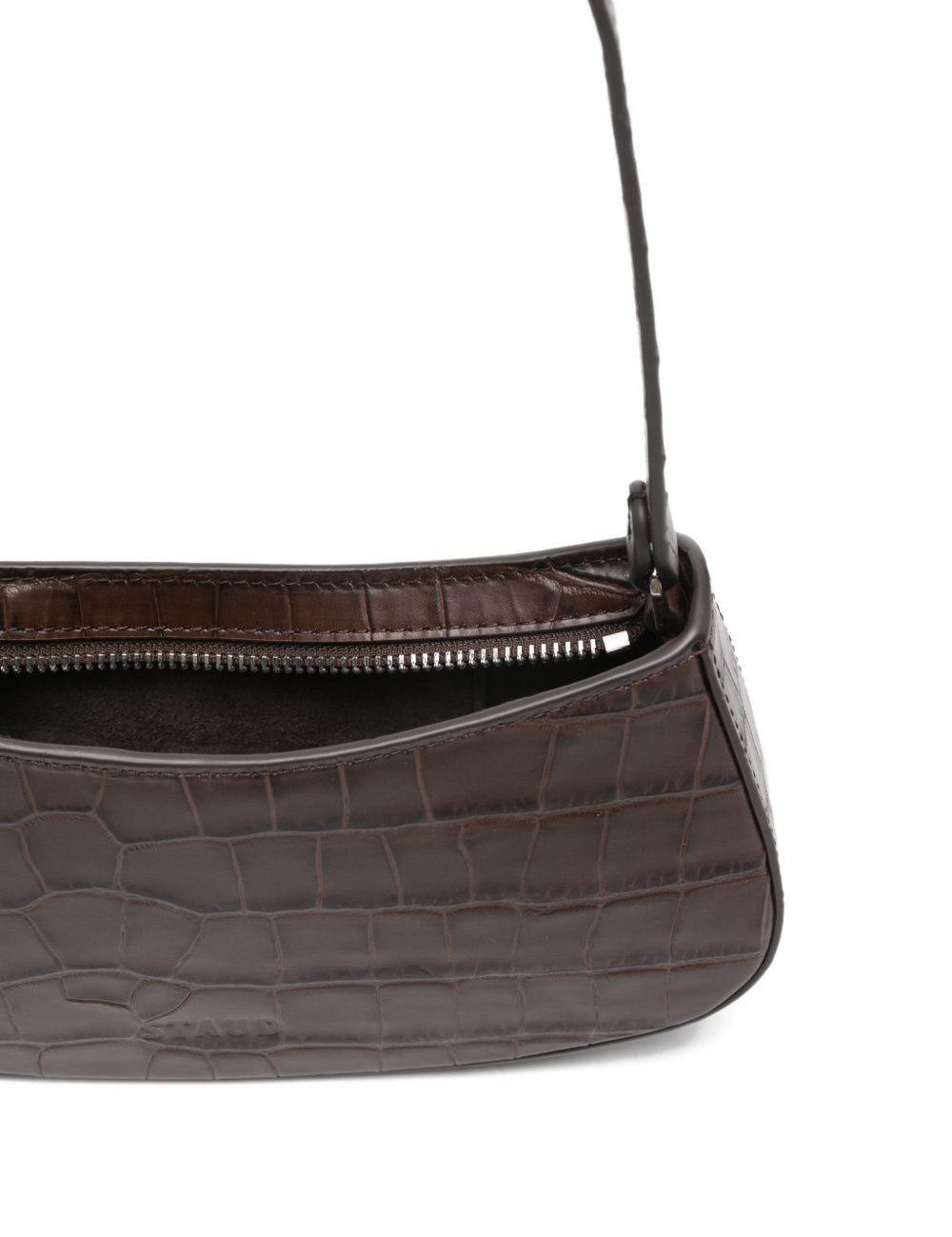 Borsa a spalla Ollie in stampa cocco marrone Staud - donna 
