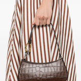 Borsa a spalla Ollie in stampa cocco marrone Staud - donna 