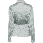 CAMICIA EFFETTO STROPICCIATO IN AZZURRO STAUD - DONNA 