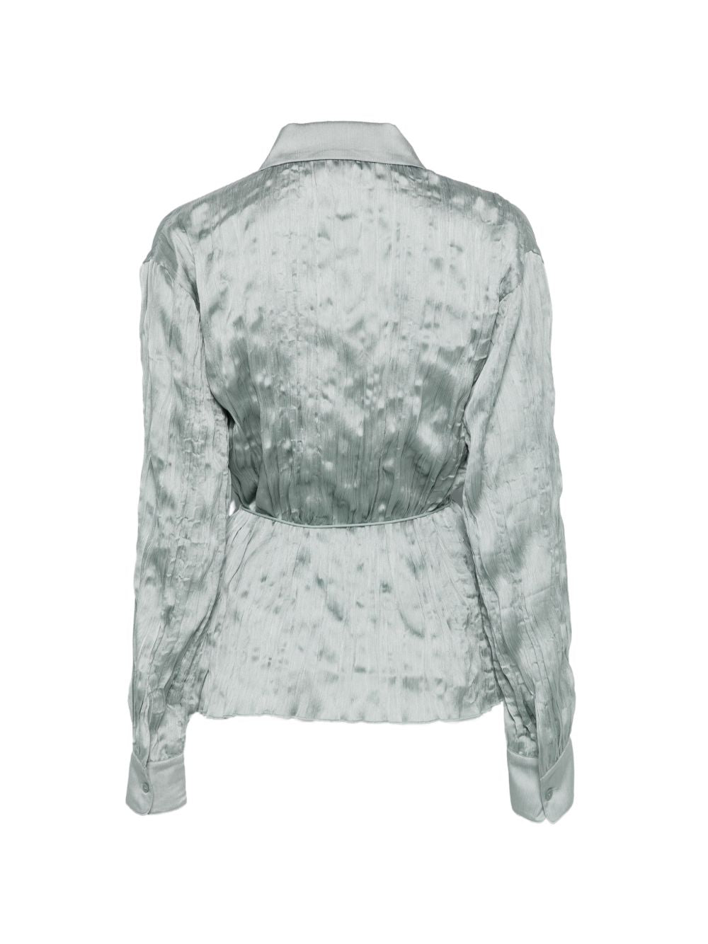 CAMICIA EFFETTO STROPICCIATO IN AZZURRO STAUD - DONNA 