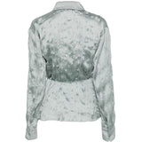 CAMICIA EFFETTO STROPICCIATO IN AZZURRO STAUD - DONNA 
