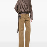 BLUSA Phoebe a maniche lunghe in seta in marrone Staud - donna 
