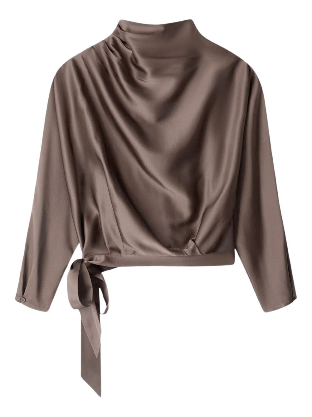 BLUSA Phoebe a maniche lunghe in seta in marrone Staud - donna 