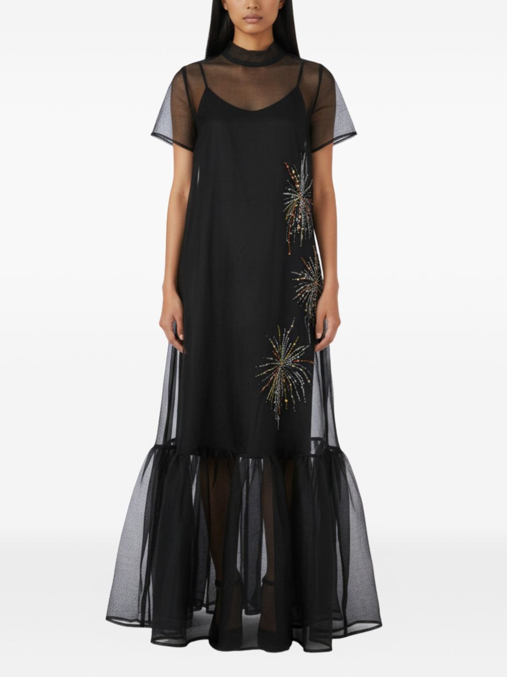 Abito lungo calluna in nero staud - donna 
