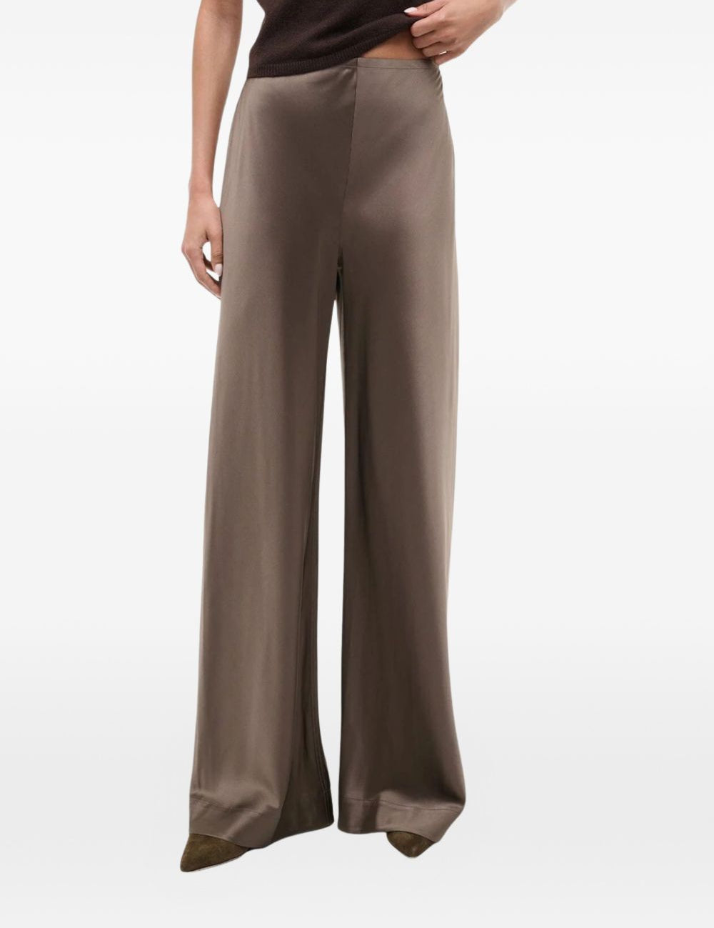 Pantaloni Stroll a gamba ampia in marrone Staud - donna 