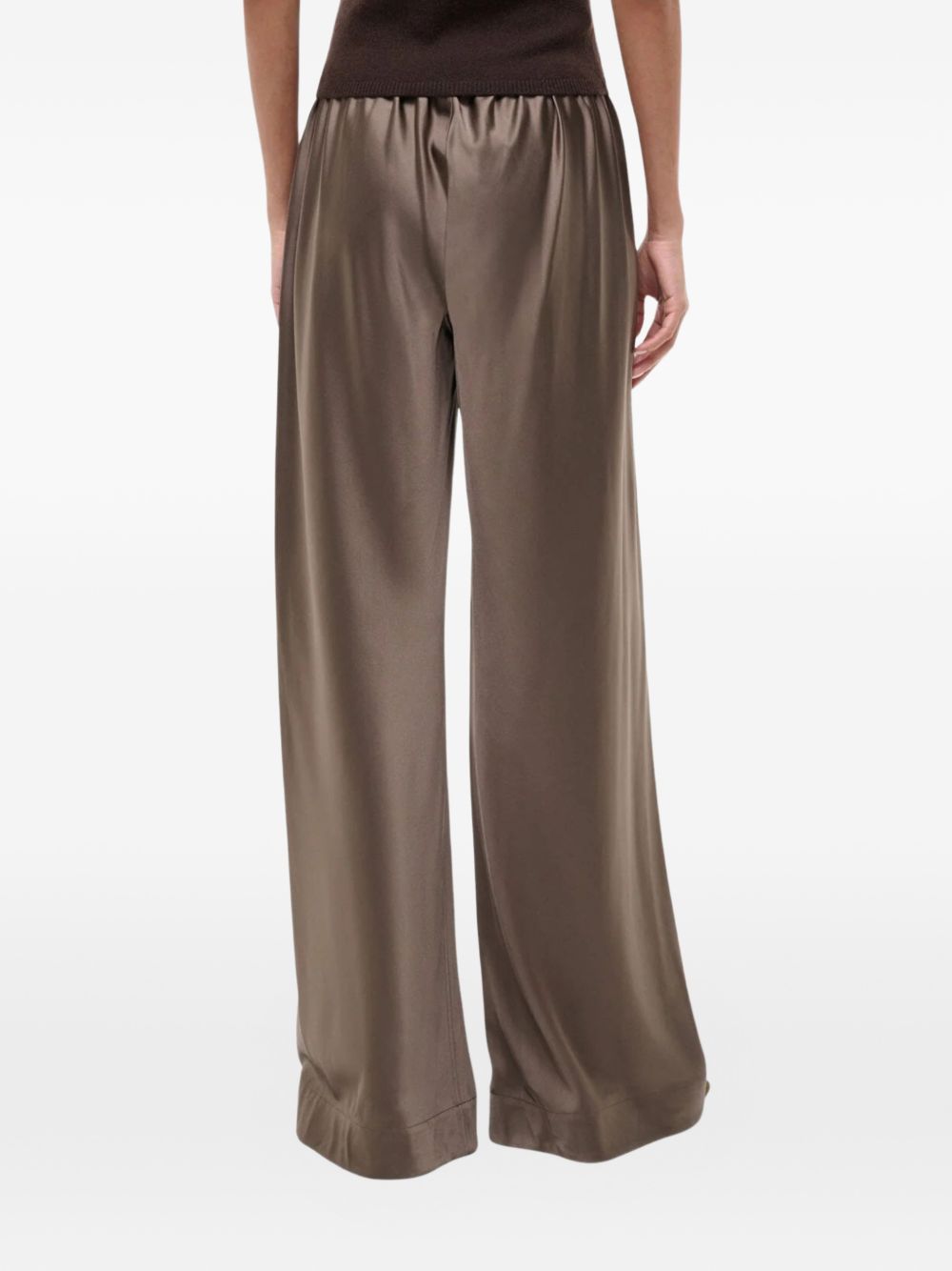Pantaloni Stroll a gamba ampia in marrone Staud - donna 