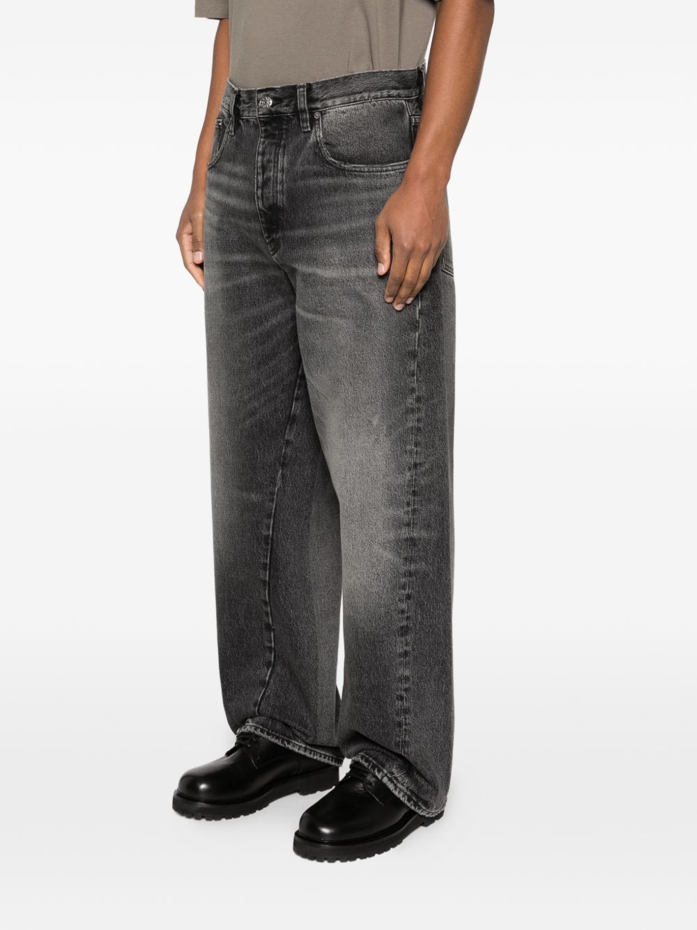 Jeans Wide Twist con effetto schiarito in nero Sunflower - uomo 