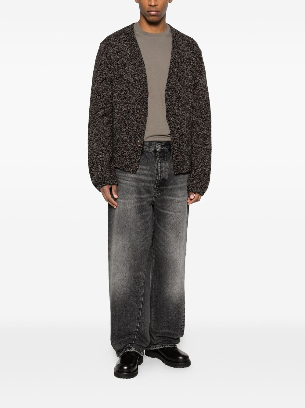 Jeans Wide Twist con effetto schiarito in nero Sunflower - uomo 