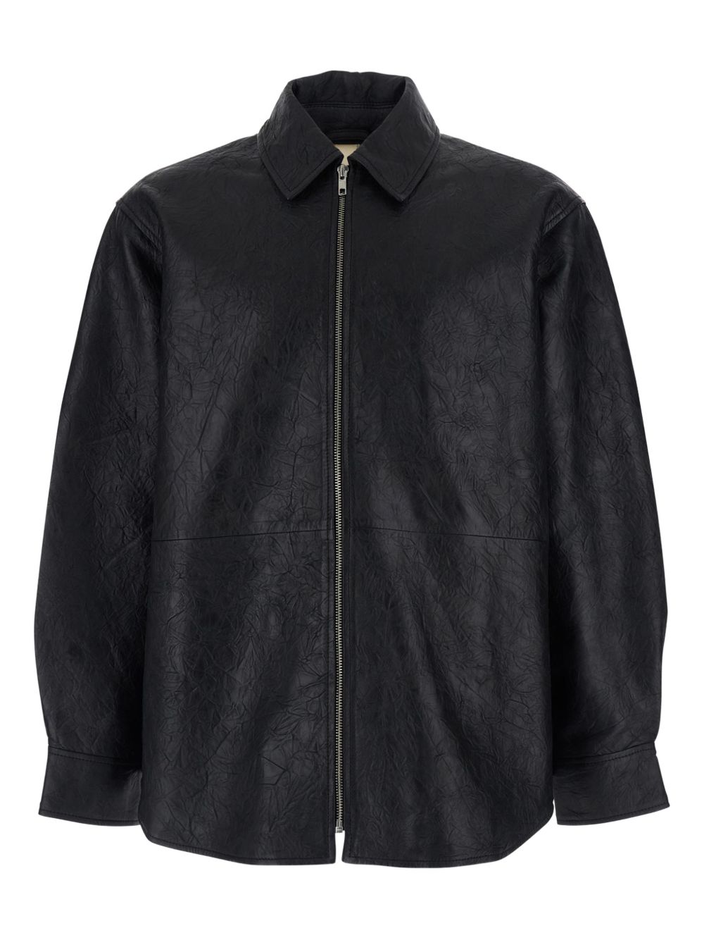 Giacca in pelle con zip in nero Sunflower - uomo 