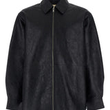 Giacca in pelle con zip in nero Sunflower - uomo 