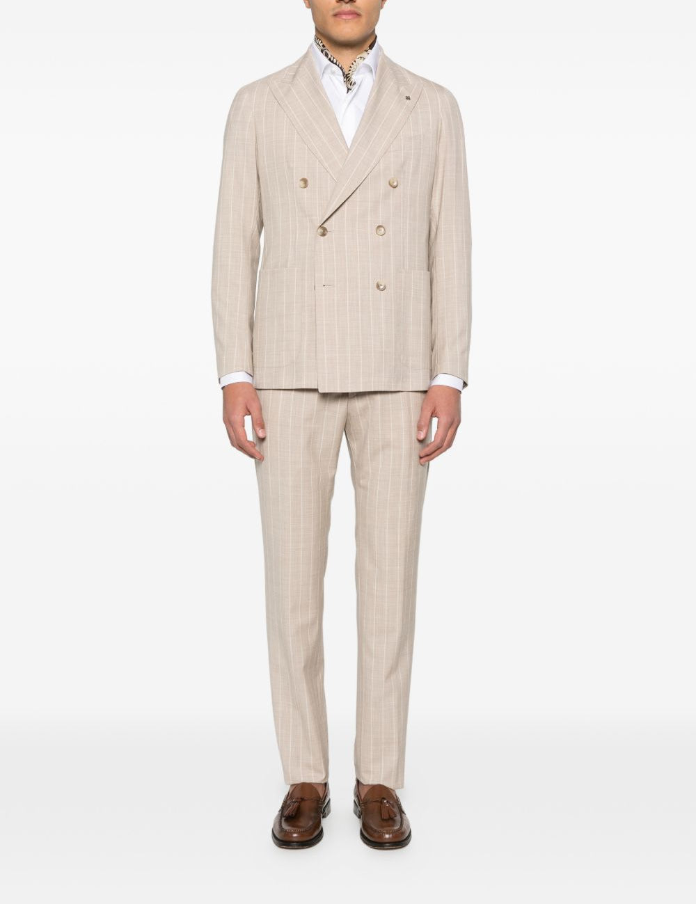 Completo a righe in beige Tagliatore - uomo 