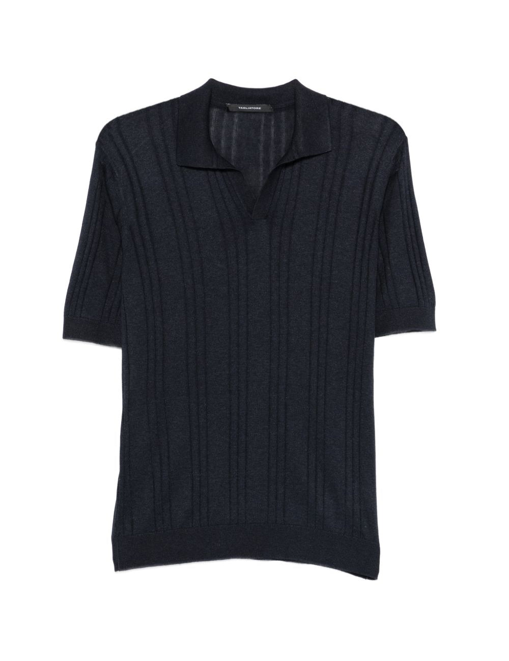 Polo con scollo a v a coste in blu Tagliatore - uomo 