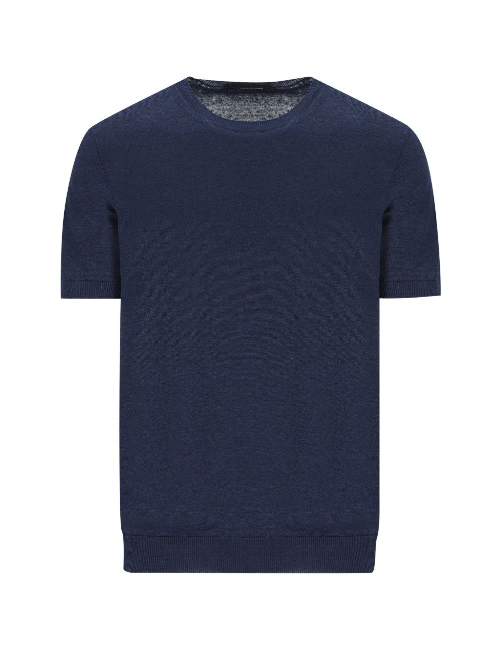 T-shirt josh con bordi a coste in blu Tagliatore - uomo 