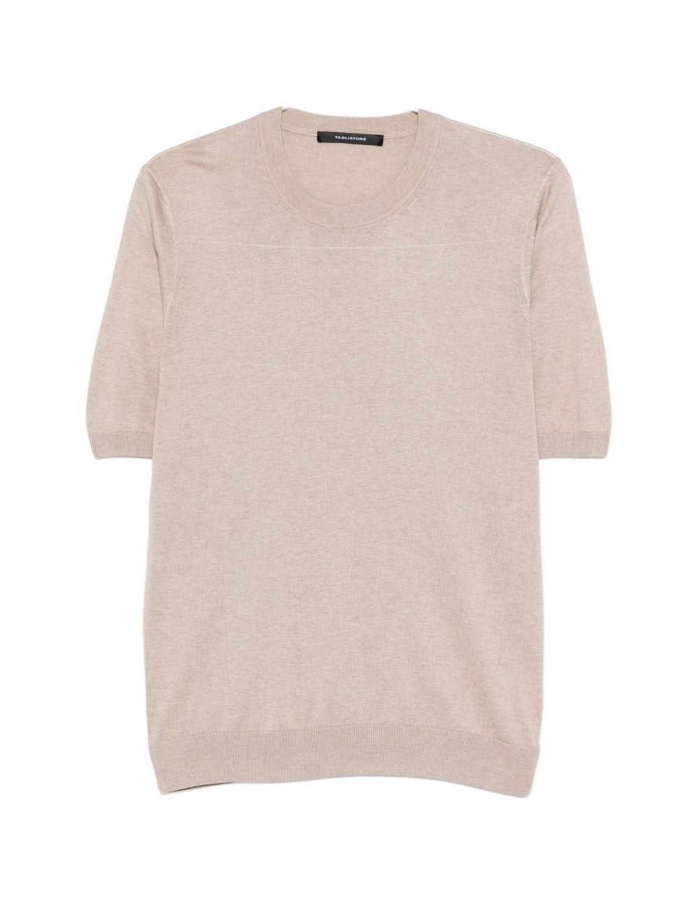 T-shirt lavorata a maglia in beige Tagliatore - uomo 