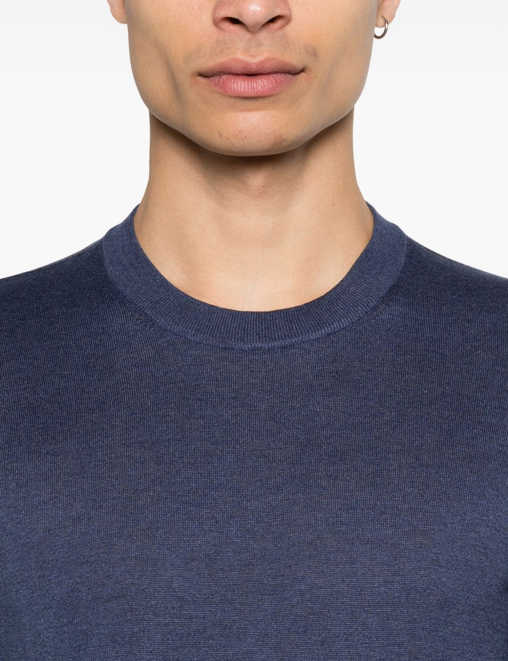 T-shirt lavorata a maglia in blu Tagliatore - uomo 