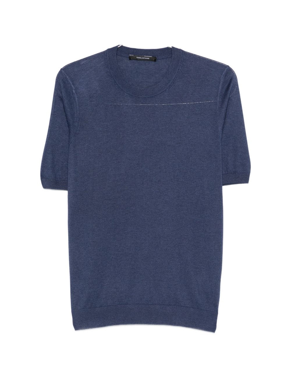 T-shirt lavorata a maglia in blu Tagliatore - uomo 