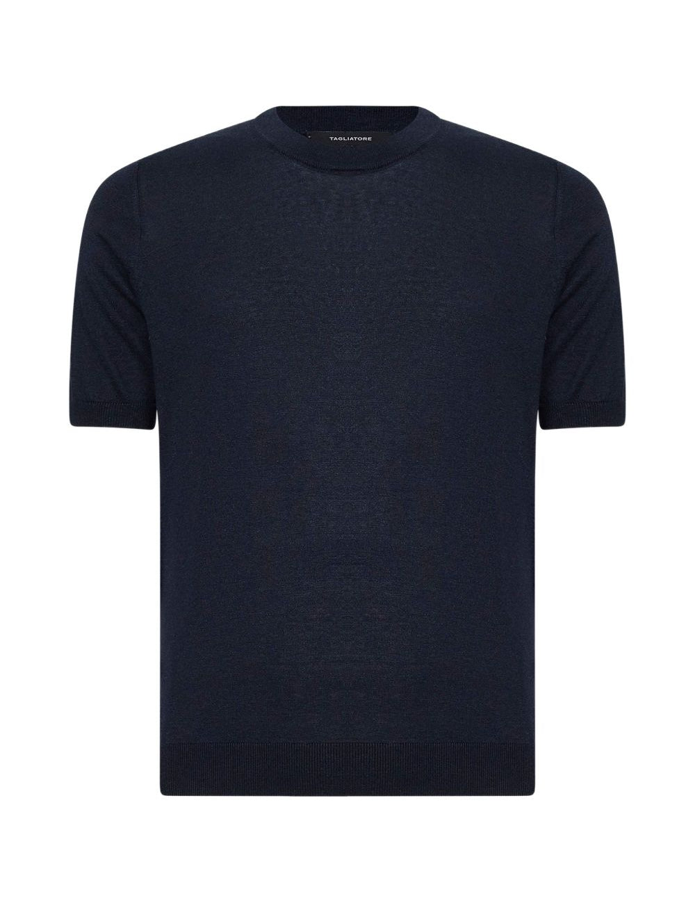 T-shirt girocollo in blu Tagliatore - uomo 