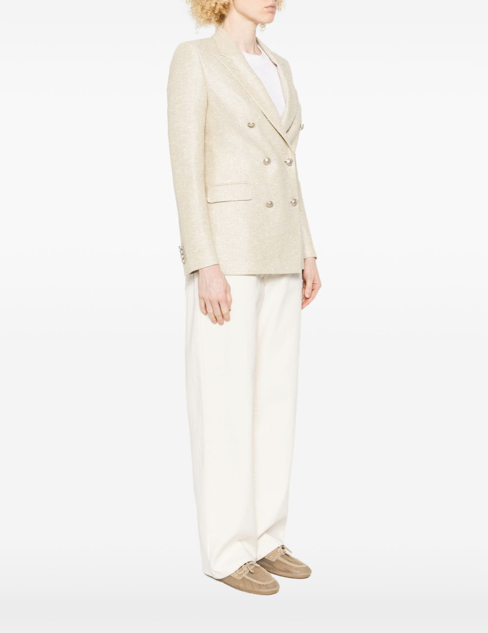 Blazer doppiopetto in beige Tagliatore - donna 