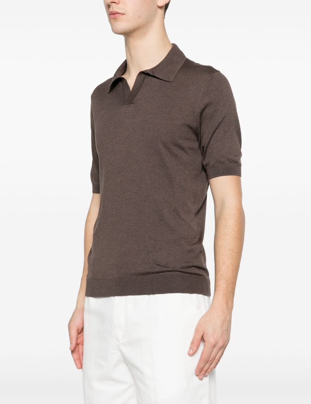 Polo a maniche corte keith in marrone Tagliatore - uomo 
