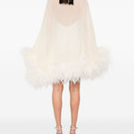 Abito mini con puume vegas in bianco Taller marmo - donna 