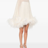 Abito mini con puume vegas in bianco Taller marmo - donna 