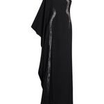 Abito lungo con cristalli palladio in nero Taller marmo - donna 