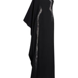 Abito lungo con cristalli palladio in nero Taller marmo - donna 