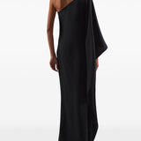 Abito lungo con cristalli palladio in nero Taller marmo - donna 