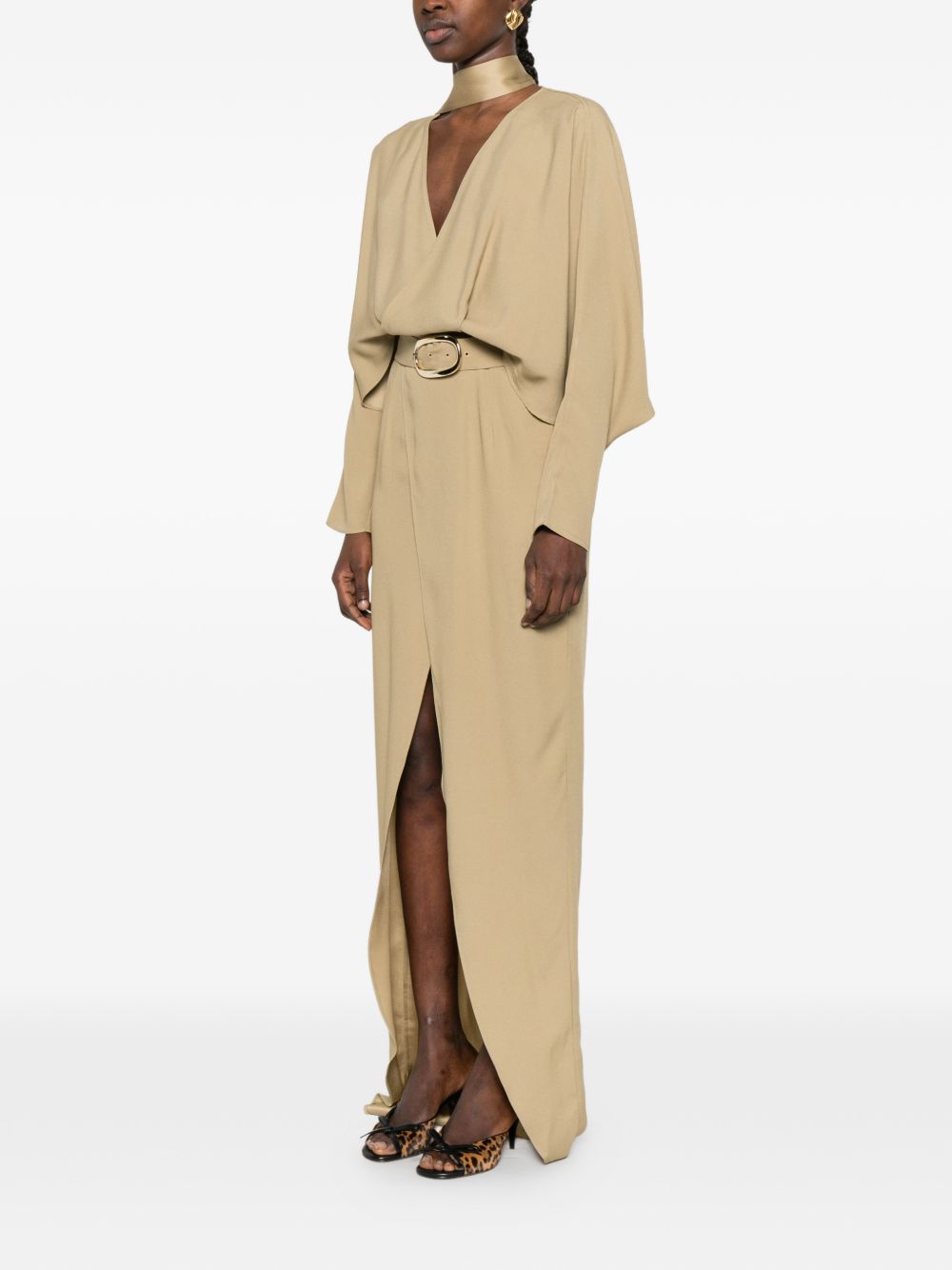 Abito lungo con cintura dunaway in beige Taller marmo - donna 