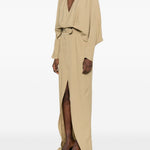 Abito lungo con cintura dunaway in beige Taller marmo - donna 