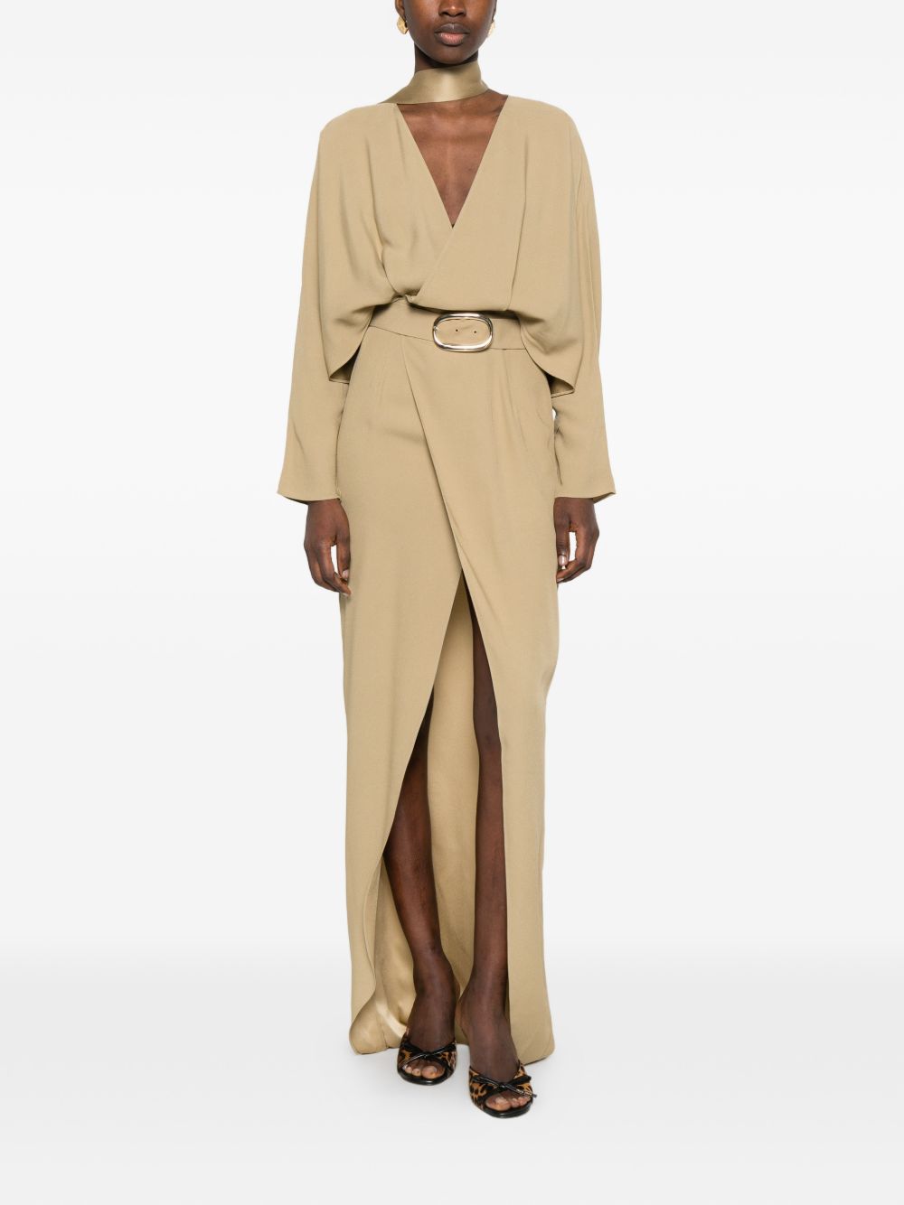Abito lungo con cintura dunaway in beige Taller marmo - donna 