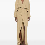 Abito lungo con cintura dunaway in beige Taller marmo - donna 