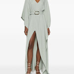 Abito lungo cassandra con scollo a v in grigio Taller marmo - donna 