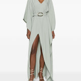 Abito lungo cassandra con scollo a v in grigio Taller marmo - donna 